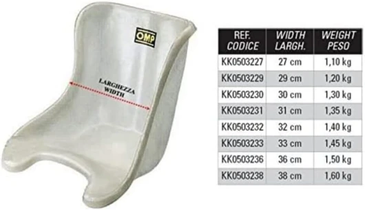 Asiento Kart Ancho 31 cm Peso 1,35 kg, Noir
