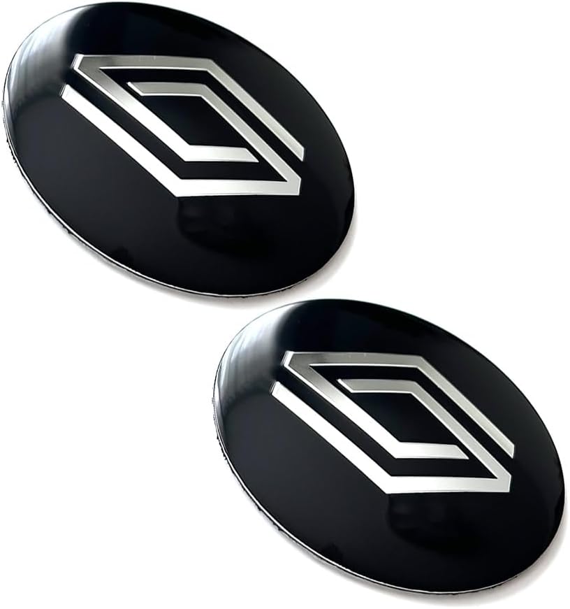 Lot de 2 autocollants de 56 mm, 60 mm, 65 mm, compatibles avec le style Renault - Pour tuning, cache-moyeux, capsules, etc - Autocollants avec emblème (56 mm) 56mm