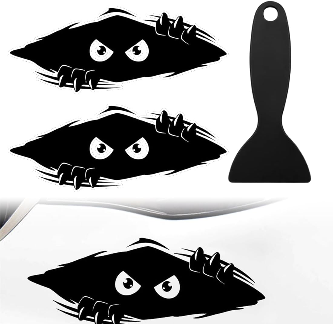 3 grands autocollants drôles pour pare-chocs de voiture avec 1 grattoir à bulles pour fenêtres, ordinateurs portables, bosses, voitures de sport, motos, autocollants imperméables pour hommes