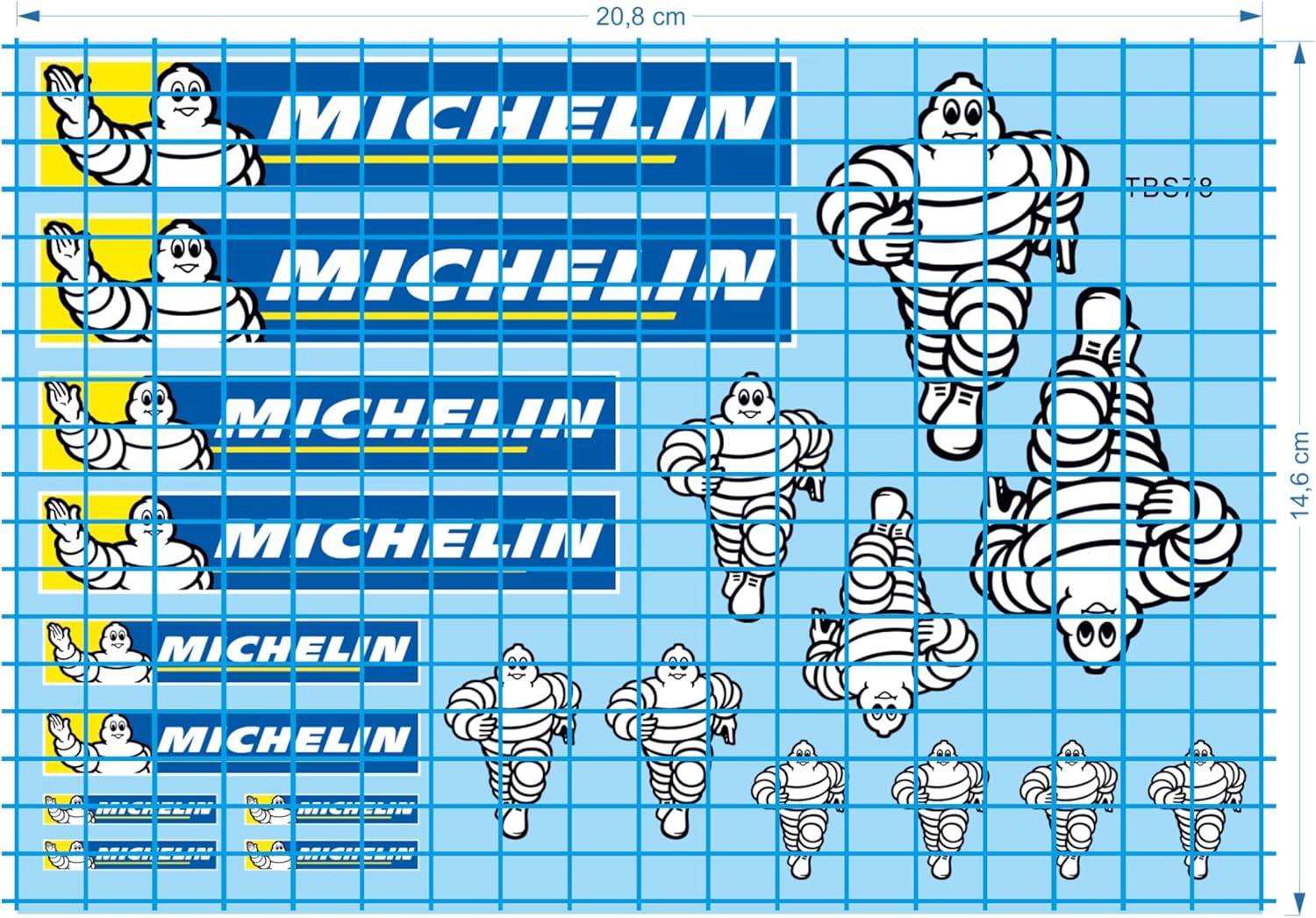 Autocollants voiture moto camion compatible avec Michelin accessoires TBS78