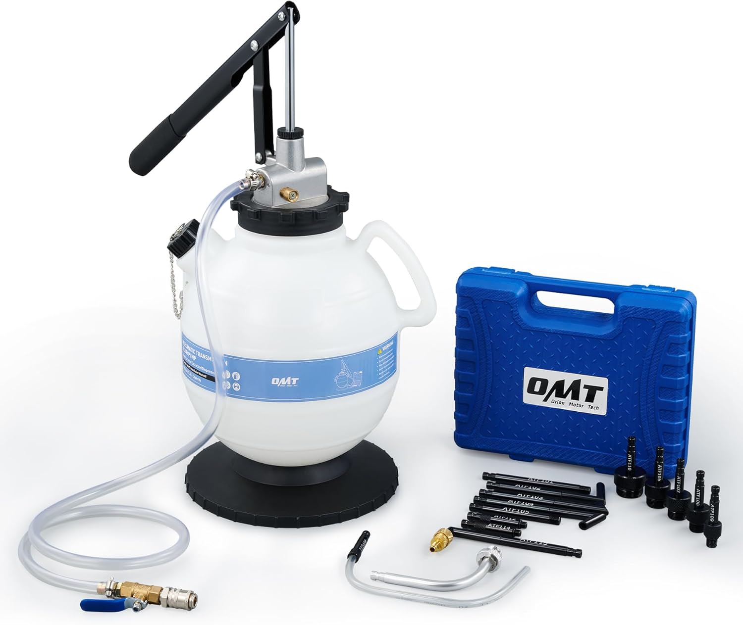 7,5L Outil de Remplissage d'Huile de Boîte de Vitesses, Pompe Vidange ATF Manuelle, avec 15 Adaptateurs pour Voiture Véhicule 7,5 L