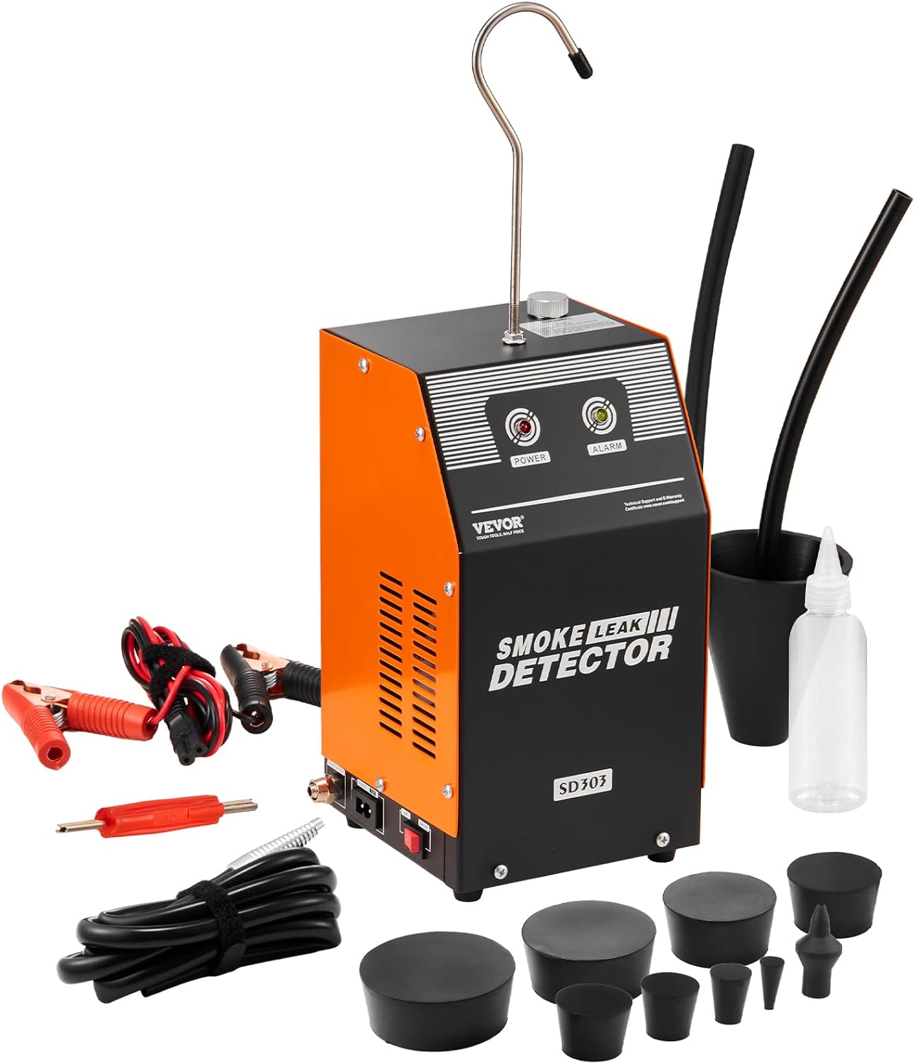 Détecteur de Fuite de Carburant 2 Modes Air et Fumée, Machine à Fumée Auto EVAP avec Pompe à Air Intégrée, Testeur de Fuite de Tuyau Voiture 19-23 PSI