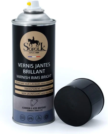 Sofolk - Vernis Jantes Aluminium - Entretien, Rénovation, Protection de Toute Surface en Aluminium et Acier Inoxydable - Anti UV, Transparent, Non Jaunissant - Idéal pour Jantes et Enjoliveurs