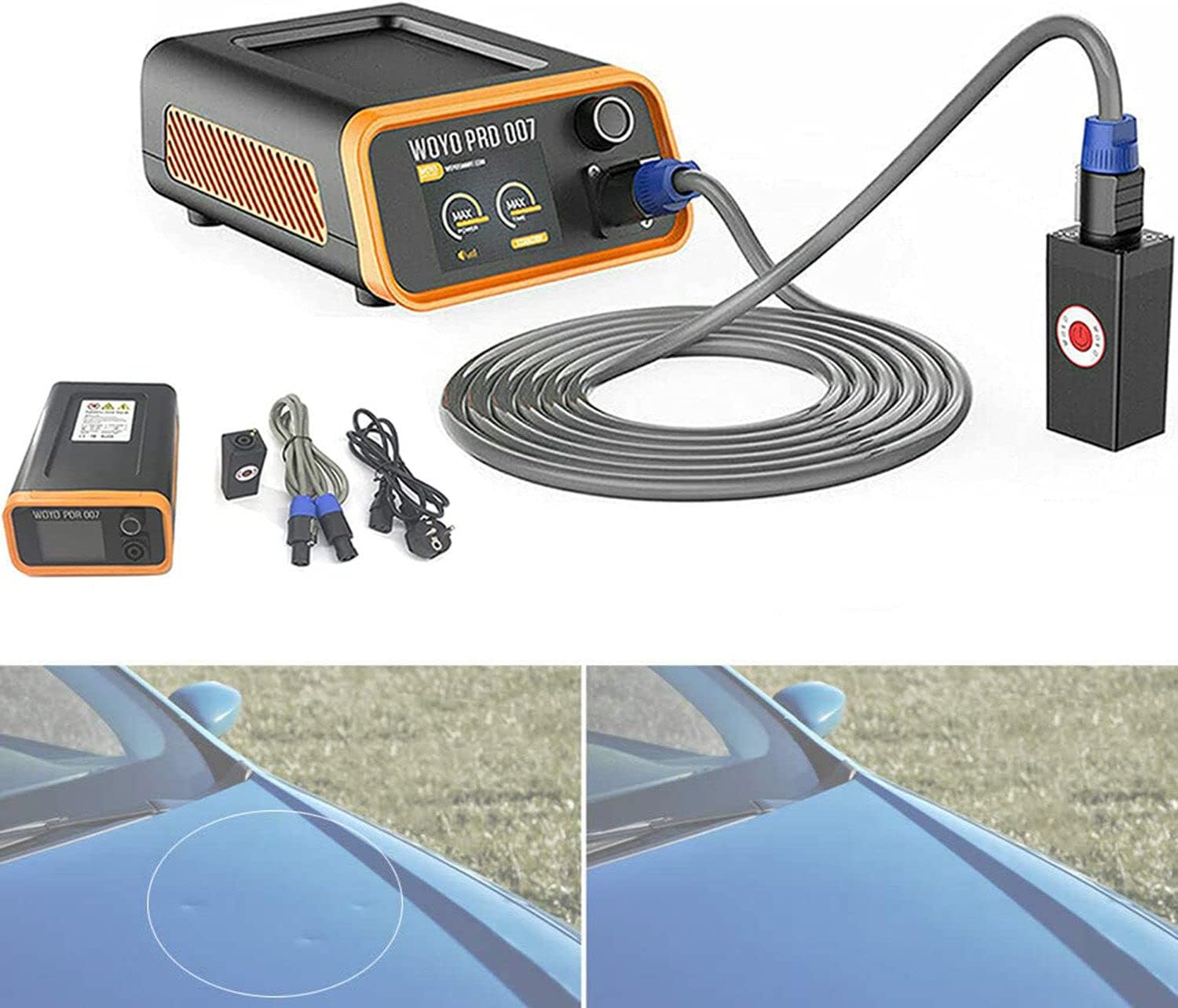 Kit de réparation de bosses de voiture,Outil de débosselage Kit de débosselage sans peinture,Boîte chaude de machine de chauffage par induction PDR,Pour enlever les bosses surfaces métalliques