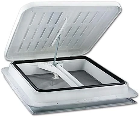 Pro-Styling Lucarne/fenêtre/trappe de toit 40 x 40 cm Système d’aération TF40 Avec manivelle Pour caravane mobile-home camping-car gris clair en Plastique