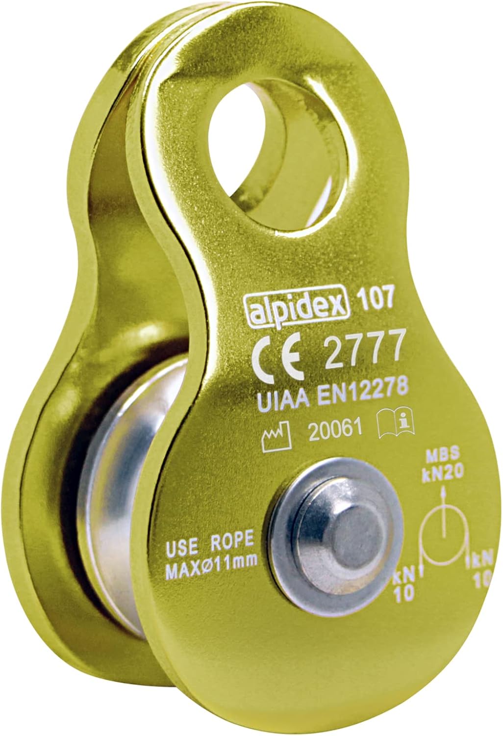 Poulie de Renvoi 20 KN - Poulie de Mouflage - Mobile Pulley - Norme EN12278 - Câbles Jusqu'à 11 mm Diamètre - Palan Câble - Treuil Guide Câble - Oulies de Levage Vert