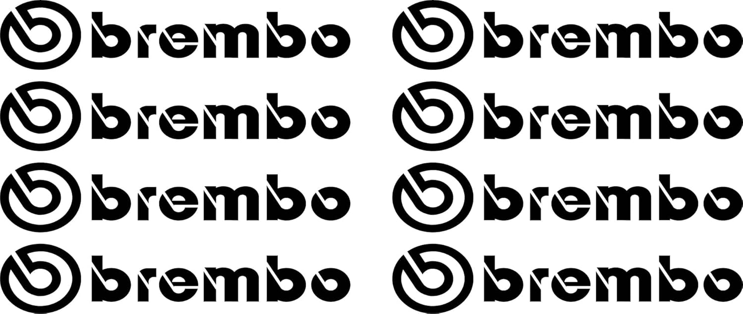 Lot de 8 autocollants pour étrier de frein résistants à la chaleur - Convient pour Brembo - Performance Tuning - Style JDM - Blanc ou noir - 80 × 16 mm - Personnalisation optimale du véhicule (noir)