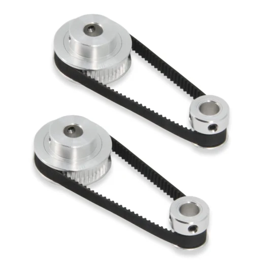 TUZUK Lot de 2 roues synchrones GT2 20 et 48 dents, poulie de distribution en aluminium, alésage de 8 mm, avec 2 courroies de longueur 200 mm, largeur 6 mm (20-48T-8B-6)