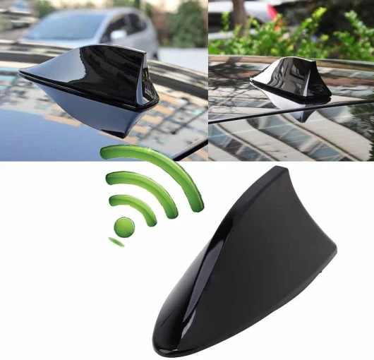 Possbay Antenne Requin Antenne D'aileron de Requin Universelle Antenne de Voiture avec AM FM Radio Signal Base étanche (Noir) A-Noir