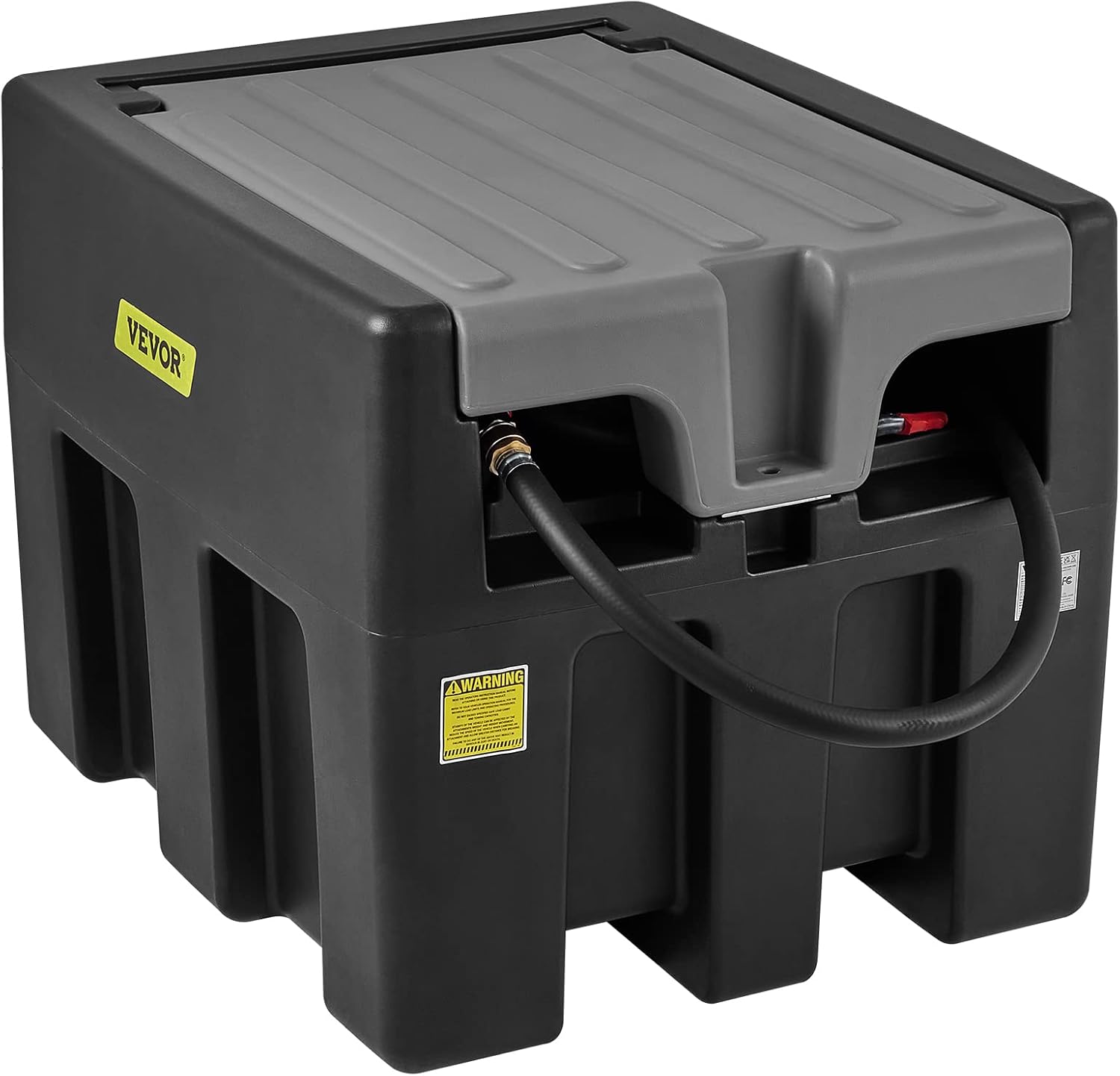 Réservoir Diesel Portable 220 L Cuve de Ravitaillement Noire avec Pompe de Transfert 12 V Jauge Carburant Tuyau 4 m Buse Ravitaillement Automatique pour Véhicules Appareils Agriculture Industrie Black 220L