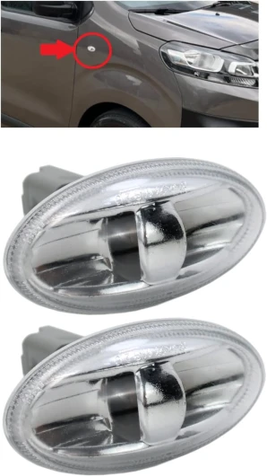 BIAREN Lot de 2 clignotants latéraux pour Peugeot 1007 107 206 307 Expert Partner Citroën C1 C2 C3 C5 Xsara Dispatch Berlingo 6325G3