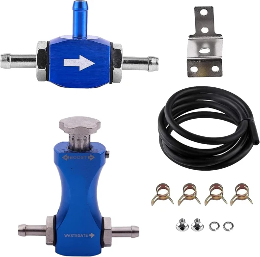ConBlom Accessoire turbocompresseur Turbo Boost Kit de contrôleur de pression de turbine, régulateur de pression bilatéral en métal, moteur essence diesel turbo, pièces de moteur pour voiture