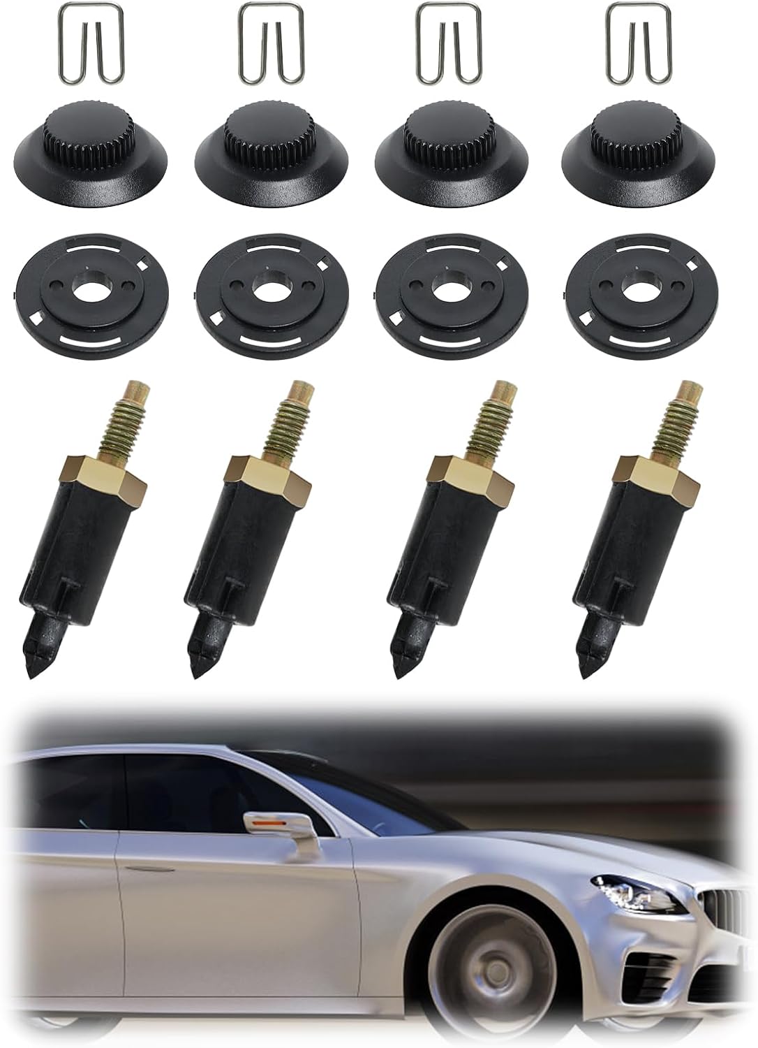 4 Set Fixations Support Couvre Moteur 2.0 HDI pour Citroen Berlingo C4 C5 Xantia Xsara 206 306 307 406 607 806 Expert Peu-geot 0137F6 13711 Clips Boulons Noir