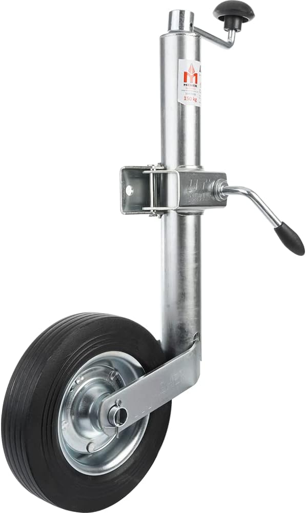 Roue Jockey Remorque 48mm avec Collier – Support Roue Jockey 200mm - Bride Roue Jockey 48mm - Fixation pour Remorque 750kg