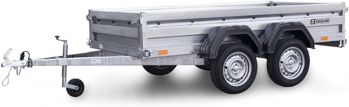 Remorque Double essieu en Acier 265 cm ridelles Avant/arrière ouvrantes 265T