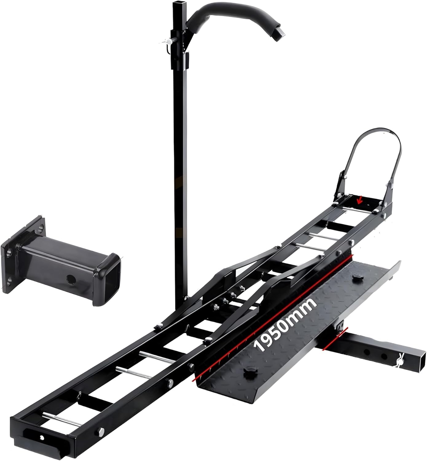 Porte-Moto Attelage Scooter avec Rampe de Chargement 227kg + Adaptateur carré 2''