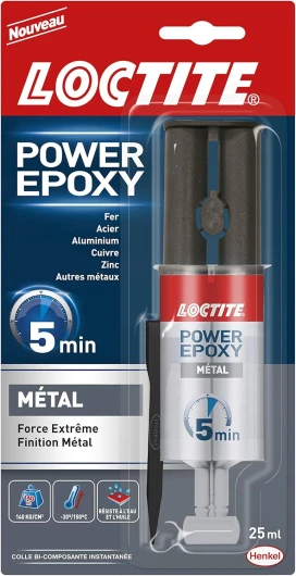 Colle Epoxy Métal 5 min Seringue 25ml Unique