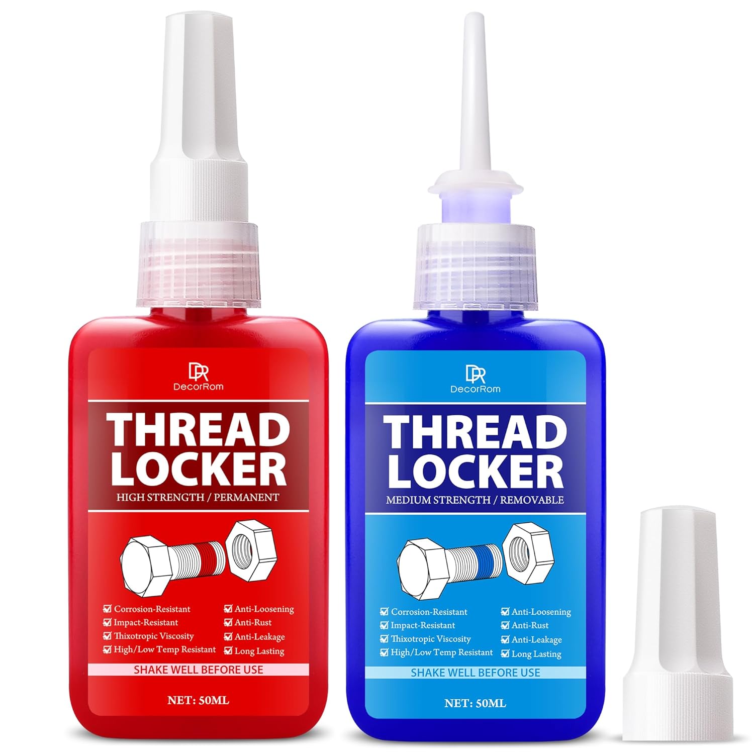 Freinfilet 100ml - Kit de Colle Anaérobie à Résistance Moyenne et Forte, Amovible pour Écrous, Boulons et Fixations - Prévention du Desserrage, des Fuites, et de la Corrosion - Colle Idéale pour Vis