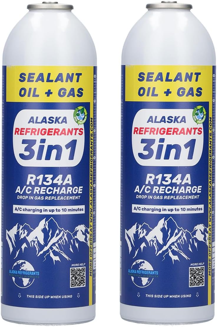 Generisch Lot de 2 bouteilles de gaz de rechange 3 en 1 pour véhicules HC134A