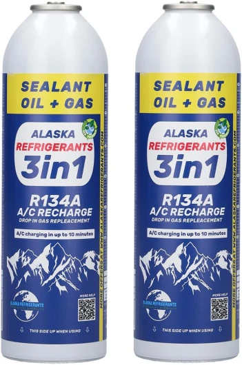 Generisch Lot de 2 bouteilles de gaz de rechange 3 en 1 pour véhicules HC134A