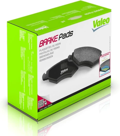Plaquettes de frein - 598461 - Jeu de 4 plaquettes - Essieu avant - Entièrement équipés d' accessoires montés et non montés - Valeo, expert en freinage depuis 1923 avec accessoires non montés (si nécessaire)