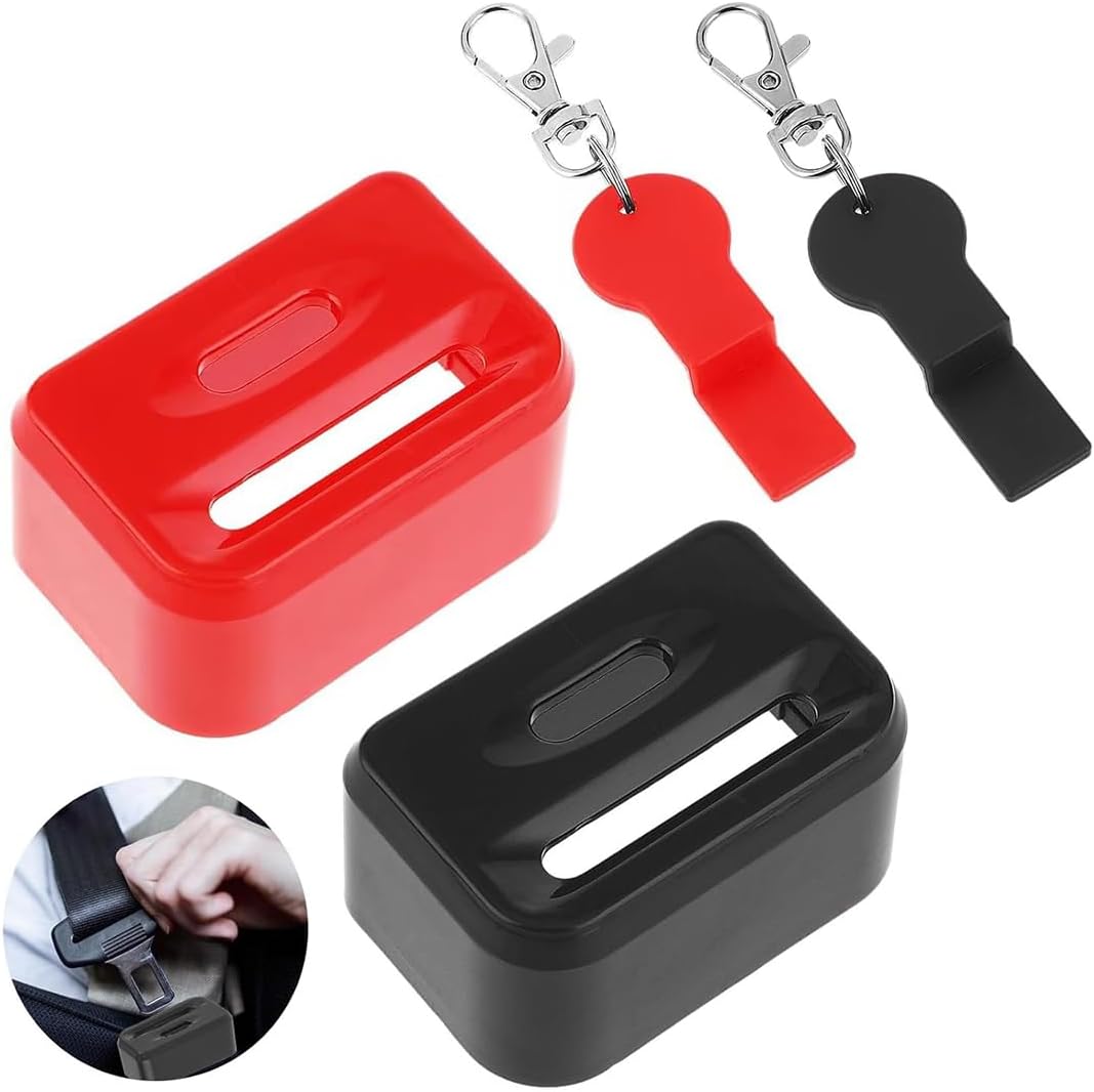 ZEPIQOR Protège Ceinture de Securite Enfant 2 Pieces, Empêche les Enfants de Déboucler la boucle de ceinture de sécurité, le couvercle de boucle de ceinture de serrure enfant avec 2 clés