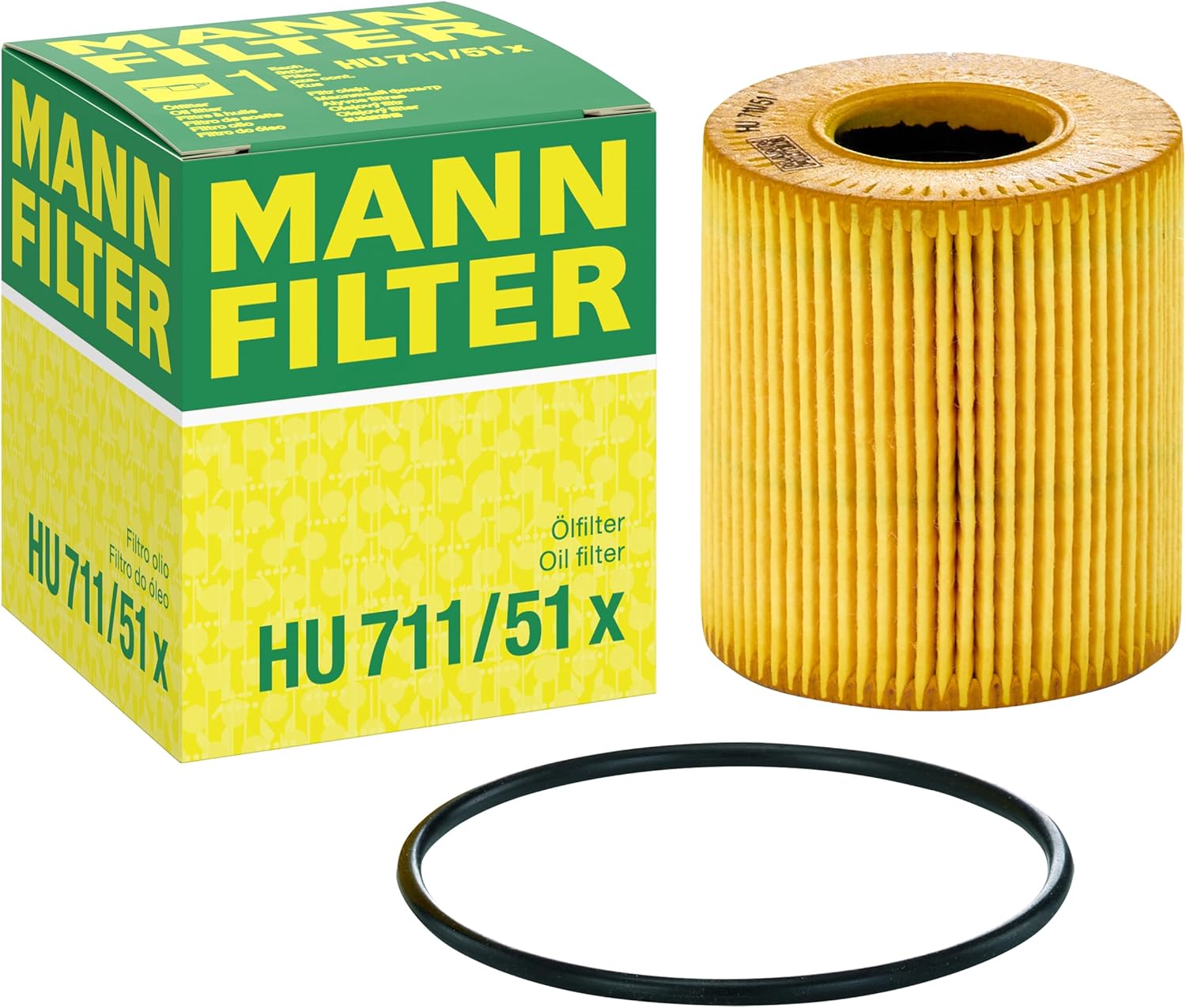MANN-FILTER HU 711/51 X Filtre à huile Lot de filtres à huile avec joint/lot de joints – Pour véhicules particuliers 5 L Filtre à huile HU 711/51 x