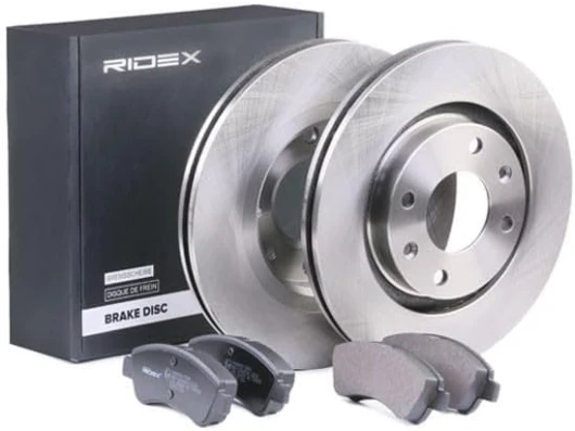 Kit Freins Avant RIDEX - Disques Ventilés & Plaquettes Avec Clips - Compatible Peugeot 207, 208, 308, Citroën C4 - Réf. 3405B1499