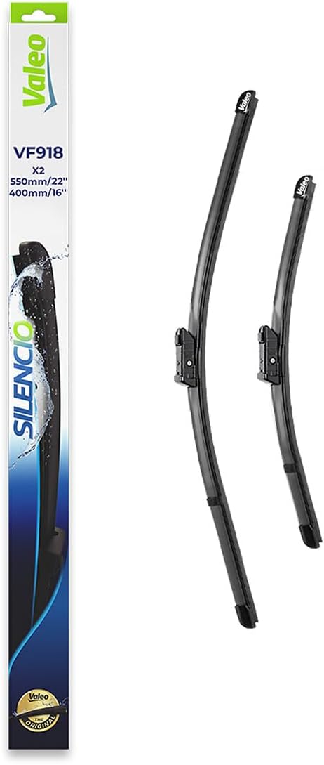 Silencio Essuie-glace - VF918 - Kit de Balais d'Essuie-glace 550 mm / 400 mm Plats d'Origine de Haute performance, Visibilité Supérieure sur la Route- Avant - Lot de 2 Balais - 577918