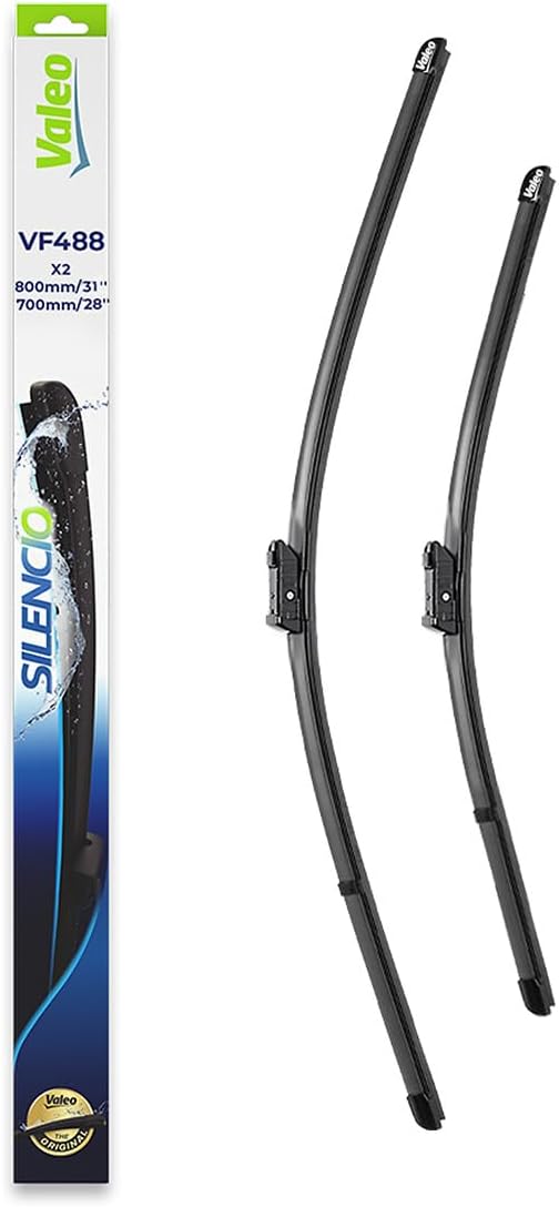 Silencio Essuie-glace - VF488 - Kit de Balais d'Essuie-glace 800 mm / 700 mm Plats d'Origine de Haute performance, Visibilité Supérieure sur la Route- Avant - Lot de 2 Balais - 574688