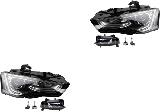 Johns, Jeu de phares xénon gauche et droit compatible avec Audi A5 09/11-05/12 avec clignotant LWR TFL + phare antibrouillard + ampoule