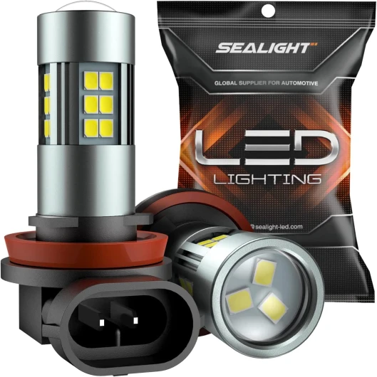 Ampoules LED H11 H8 H16, 6000K Blanc, 27 Puces SMD, Eclairage à 360 Degrés,1:1 Taille Remplace les Lampes Halogènes, Non Polarité,Lot de 2 F1-H11
