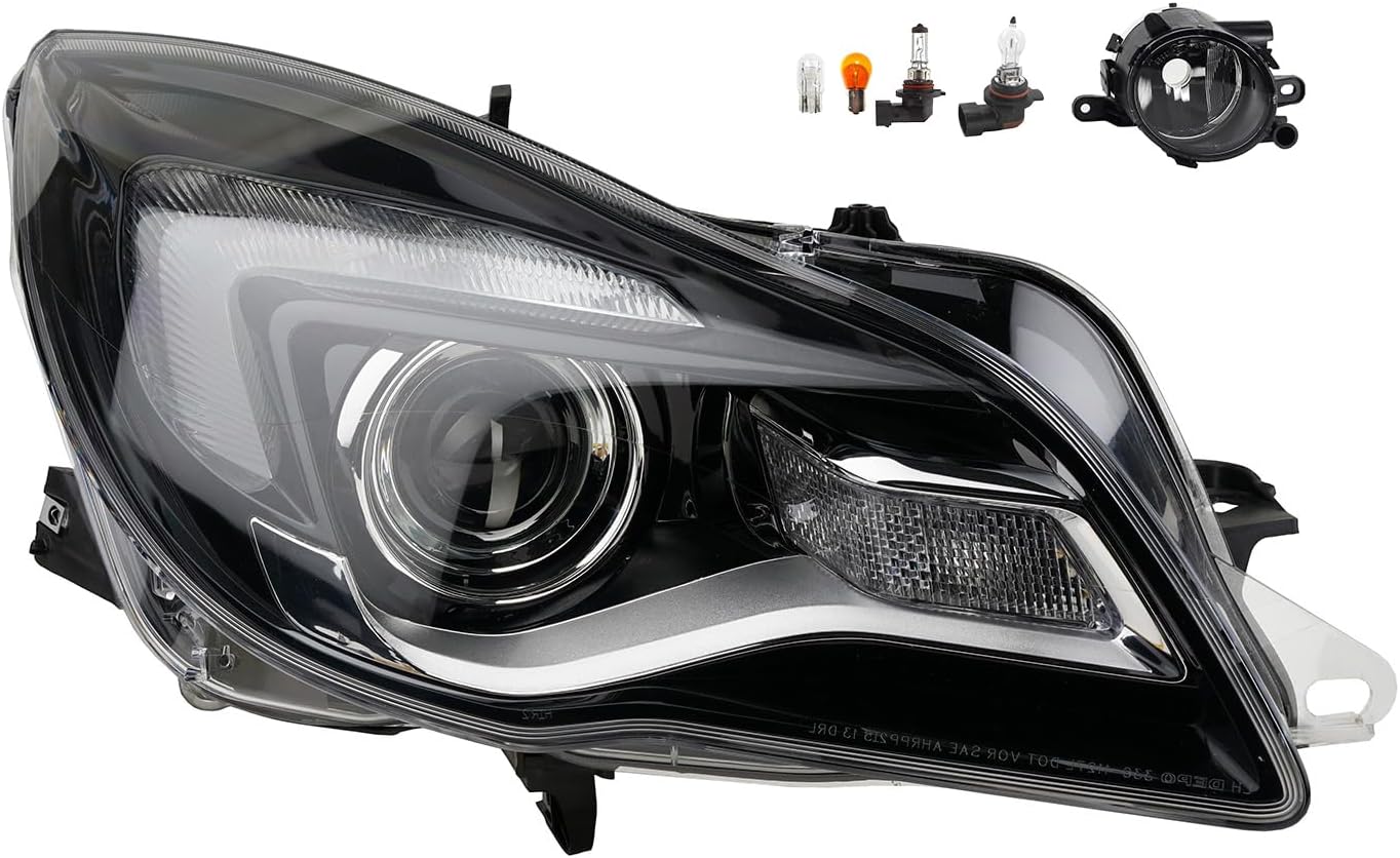 Johns, Phare halogène avant pour Opel Insignia 10/13- Hir2 droit + phare antibrouillard + ampoule