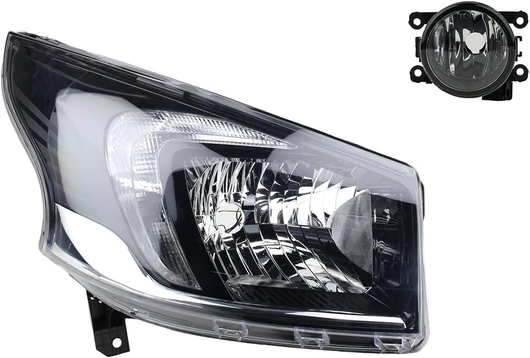 Johns, Phare halogène avant compatible avec Opel Vivaro 06/14- H4 droit + antibrouillard.