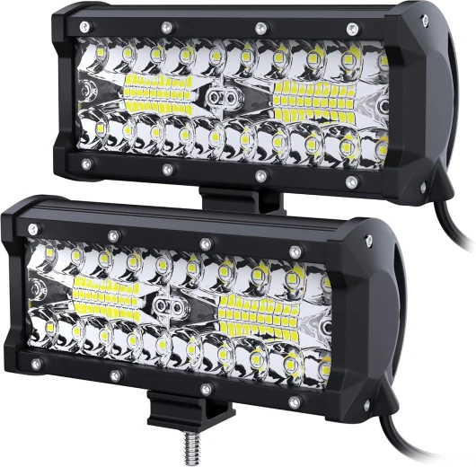Phare de Travail LED 12V 2PCS 360W 7'' Projecteur Carré 24V lumière pour offroad Voiture camions SUV 4x4 tracteur, feu antibrouillard