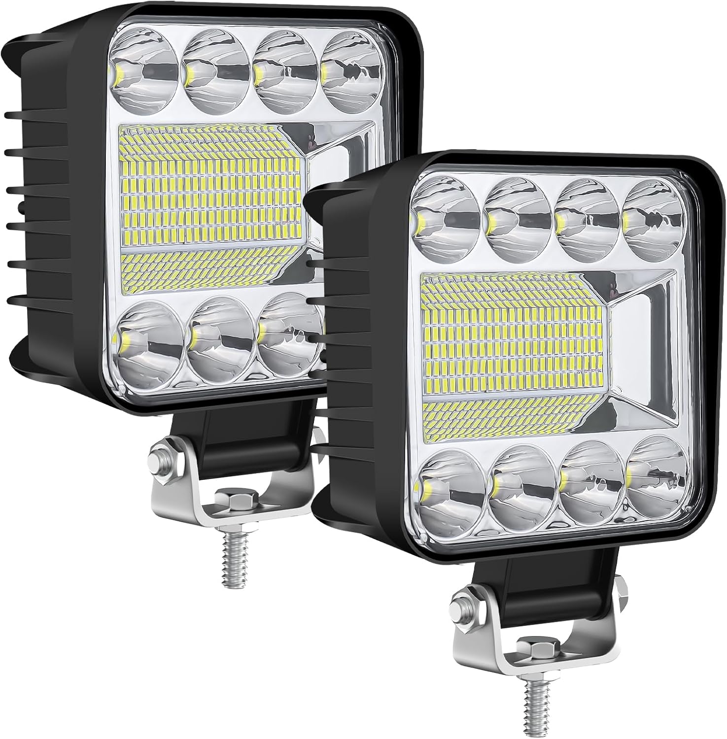 2 Pcs Phare de Travail LED 4 Pouces 12V 24V lampe de travail 132W pour offroad Voiture camions SUV 4x4 tracteur,feu antibrouillard