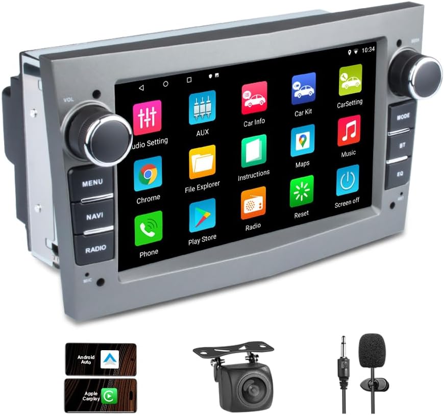 Autoradio double DIN 2G + 32 Go pour Opel 7 pouces avec Carplay, Bluetooth et écran tactile pour Opel Astra Antara Vectra Corsa Zafira Meriva Vivaro Combo Bluetooth / WiFi / FM / USB / GPS