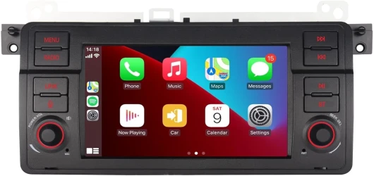 LXKLSZ Car Radio pour BMW E46 3 Série 1999-2004 Compatible avec sans Fil Carplay/Android Auto avec Un écran Tactile de IPS/Bluetooth/Mirror Link/FM/AM/USB pour E46