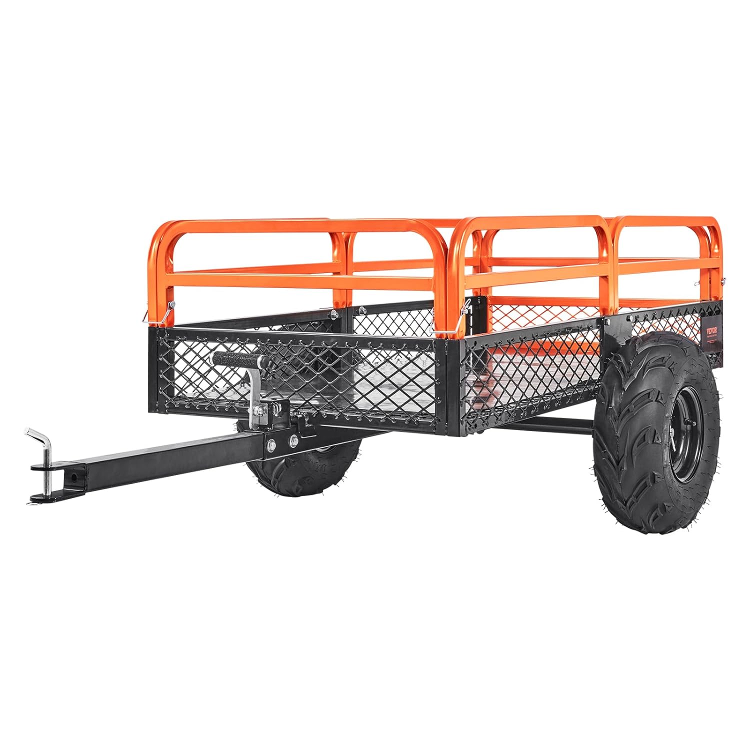 Remorque à Benne Basculante Capacité de Charge 680 kg Remorque Utilitaire de Jardin Robuste avec Côtés Amovibles Chariot de Transport à Déversement 0,4 m³​ pour Tracteur, Tondeuse à Gazon, VTT