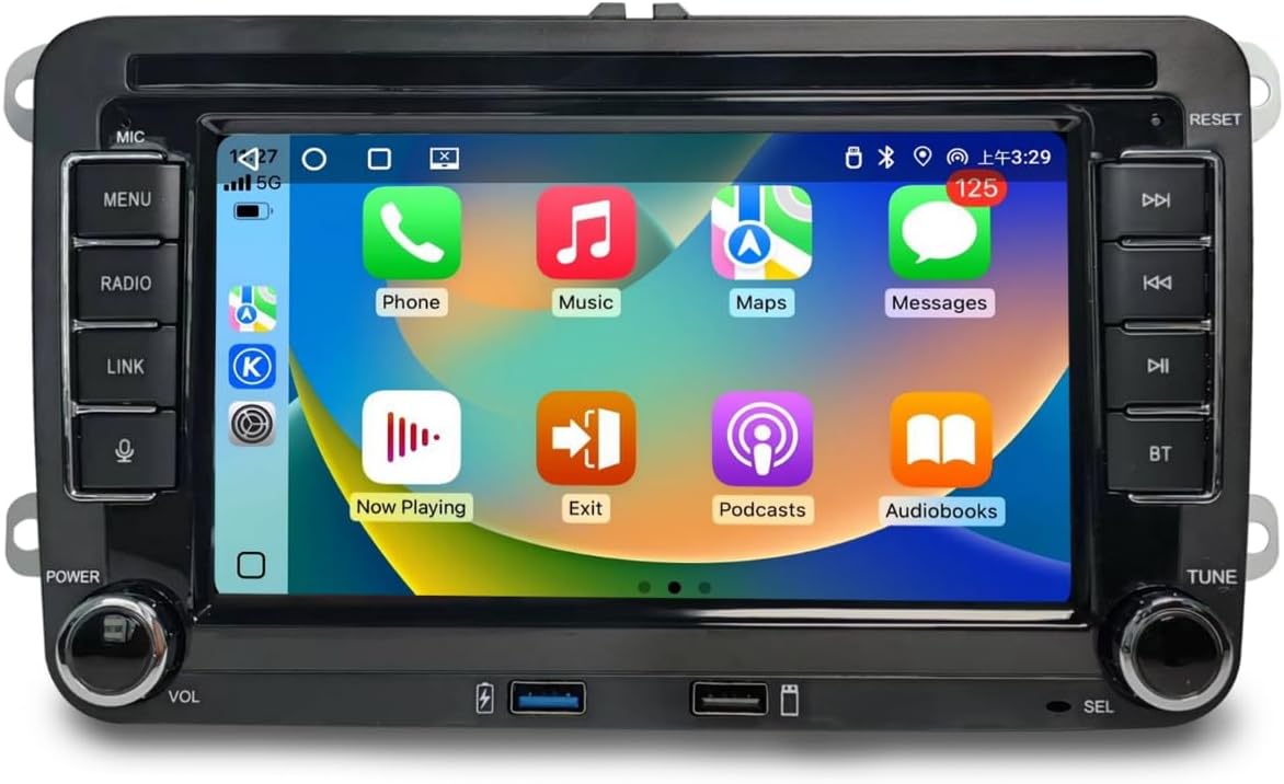 Prideoy Autoradio pour VW Golf 5 Golf 6 Polo Touran Passat Tiguan, écran 7 Pouces Bluetooth DSP FM USB RDS SWC Mirror Link pour iOS/Android+Canbus