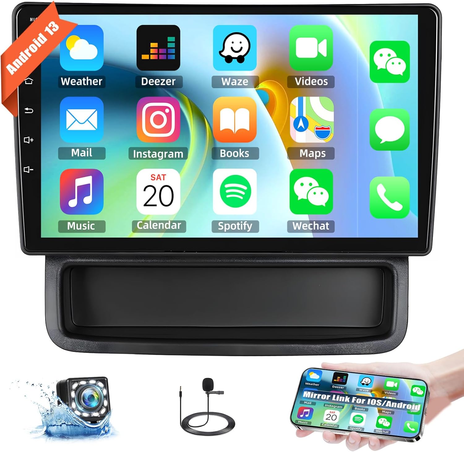 Autoradio Android 13 CAMECHO 2Din pour Opel Vivaro A, 87R, Renault, Trafic II, Nissan, Primastar 2010-2014, écran Tactile 10,1", avec GPS, Bluetooth, RDS, FM, Mirror Link, caméra de recul A8021Q3162KTA3MI2-AM39DE-C253