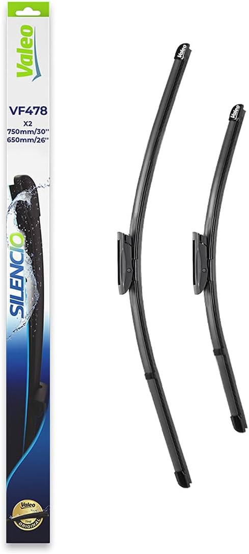 Silencio Essuie-glace - VF478 - Kit de Balais d'Essuie-glace 750 mm / 650 mm Plats d'Origine de Haute performance, Visibilité Supérieure sur la Route- Avant - Lot de 2 Balais - 574678