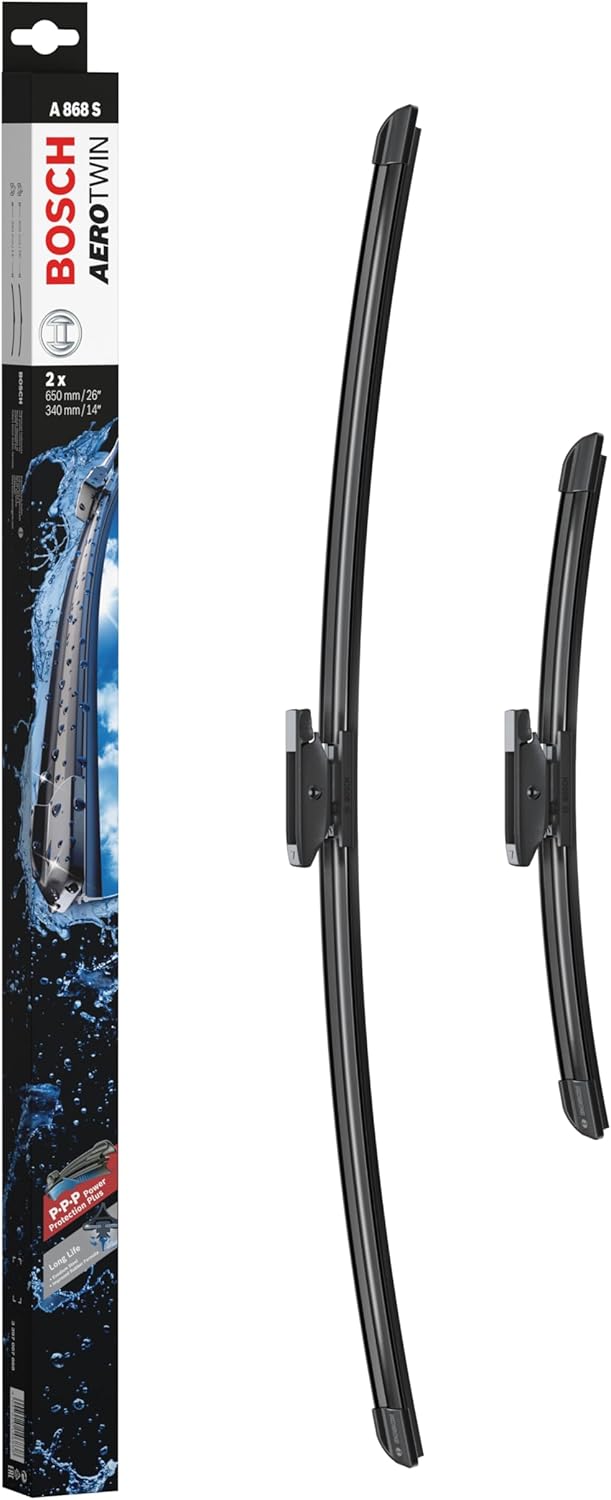 Balais d'Essuie–Glace Plats Aerotwin A868S, Longueur: 650mm/340mm – 1 Paire de Balais avant