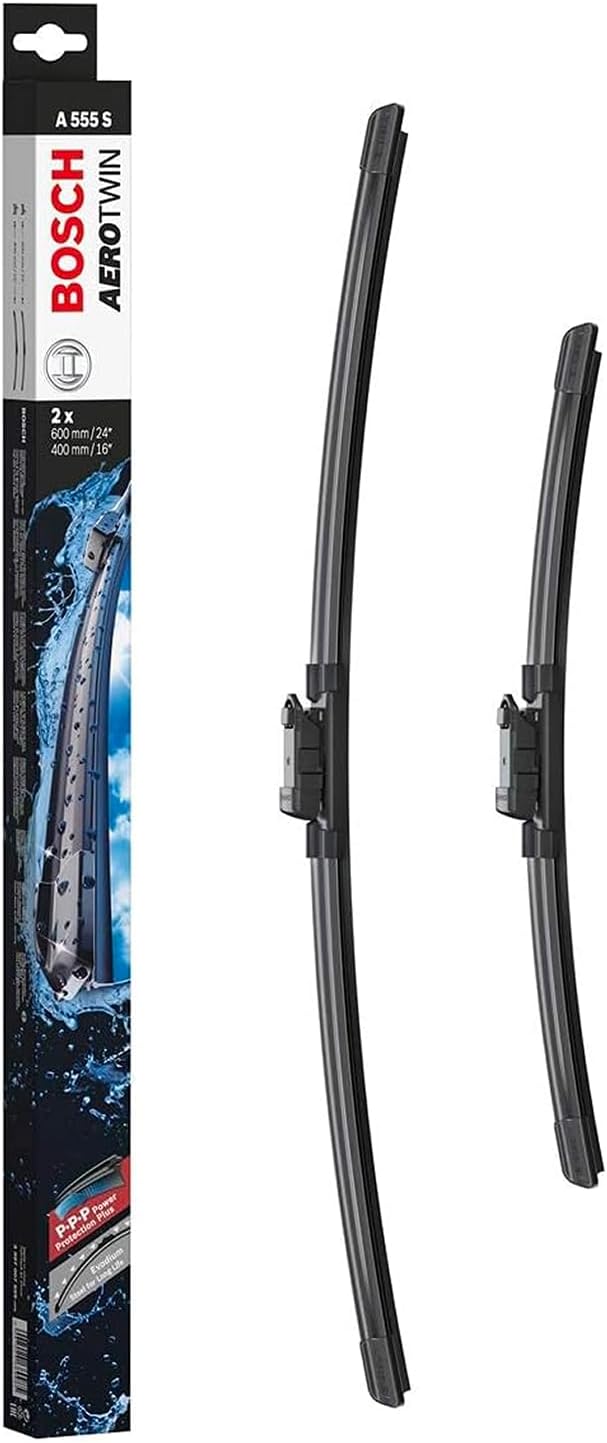 Balais d'essuie–glace plats Aerotwin A555S, Longueur: 600mm/400mm – 1 paire de balais avant Simple
