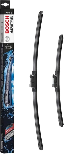 Balais d'essuie–glace plats Aerotwin A555S, Longueur: 600mm/400mm – 1 paire de balais avant Simple