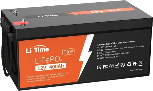 L12V400, LiFePO4 Lithium Batterie avec 250A Protection BMS et 4000-15000 Cycles Profonds, Maximale 3200W, sans Entretien Parfait pour Camping-Car, Système Solaire, Bateaux 12V400Ah