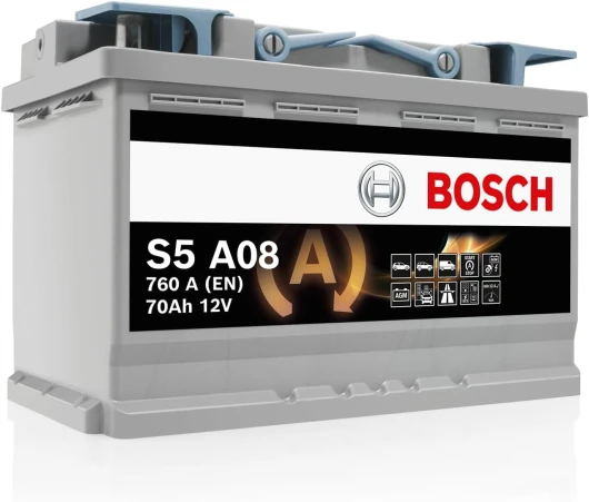 S5 A08 Batterie Auto 70 A/h - 760 A - Batterie 12 V, AGM Plomb-acide pour Véhicules avec Système Start/Stop, (-) (+), 278 x 175 x 190 mm - Pour Véhicules avec Récupération d'Énergie au Freinage Unique