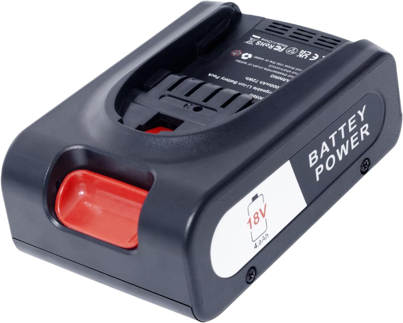 Remate Compatible avec batterie Bosch 18V 4000mAh Remplacement pour Bosch PBA PSB série PSR, Gloria, Gardena, outils électriques 18V, parfait pour la maison et le jardin (ne prend pas en charge le