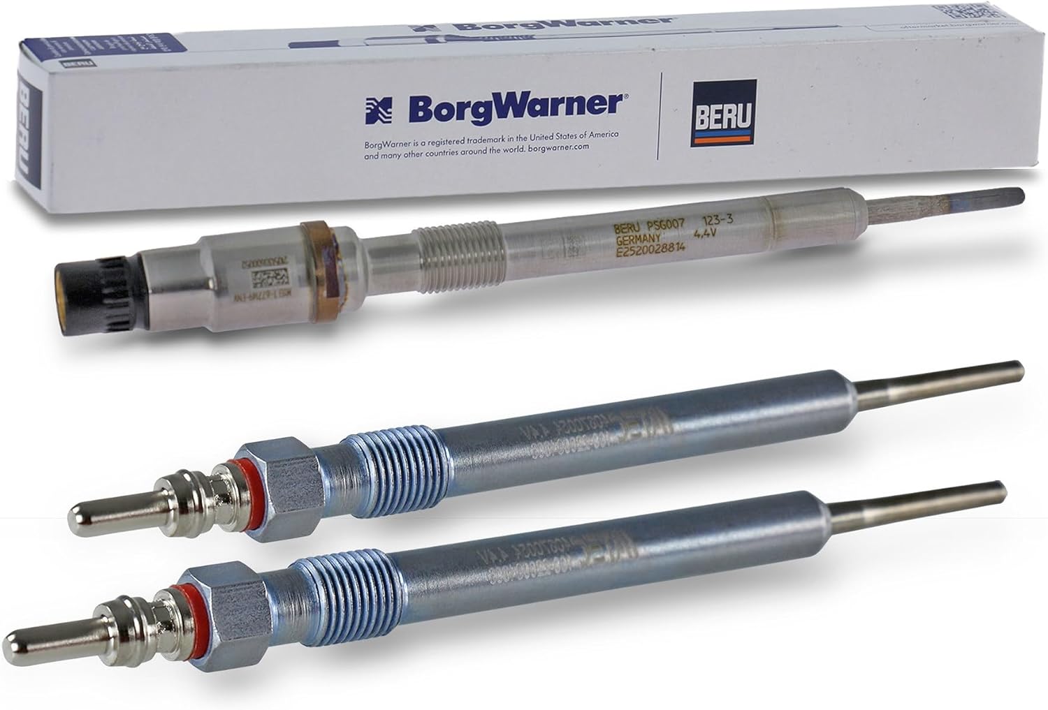 BESTPRICE 2x Bougies de préchauffage + BERU 1x Bougie de préchauffage incl - capteur de pression Compatible avec AUDI A1, SEAT IBIZA 4, TOLEDO 4, SKODA, FABIA 3, RAPID, VW POLO