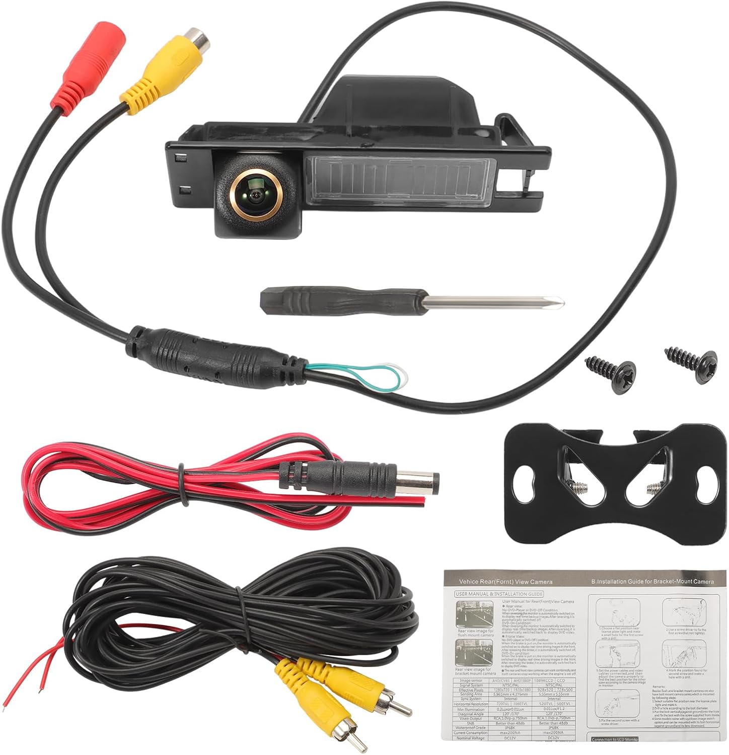 Anlseiod Camera recul 1080P AHD pour Opel Astra H Zafira B Corsa D Vectra C Insignia Caméra Stationnement Angle de Vision de 175 degrés Caméra D'aide Parking